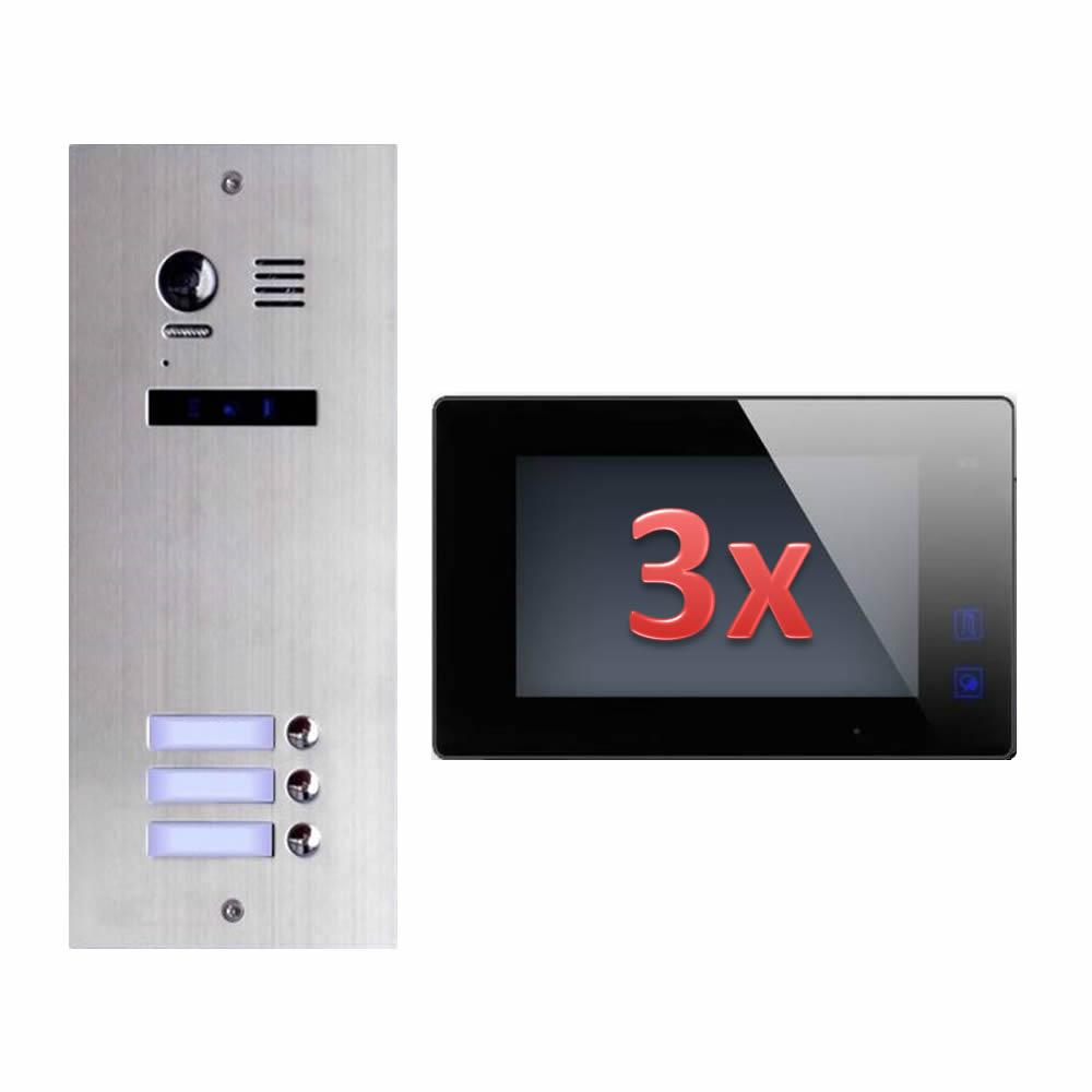 Es3 Dt47b Video Tursprechanlage Videosprechanlage 3 Familienhaus 2draht Video Tursprechanlage Gegensprechanlage Mit Kamera Avitec